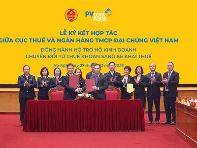 PVcomBank hợp tác với Cục Thuế hỗ trợ hộ kinh doanh kê khai thuế