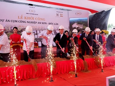 Dự án Cụm công nghiệp An Sơn - Đức Lân được khởi công vào đầu năm 2024 nhưng đến nay vẫn chưa hoàn thành. 