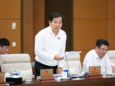  Tổng thư ký, Chủ nhiệm Văn phòng Quốc hội Lê Quang Mạnh tham gia thảo luận.