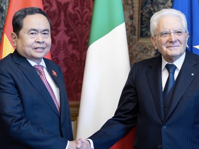 Chủ tịch Quốc hội Trần Thanh Mẫn hội kiến Tổng thống Italia Sergio Mattarella.