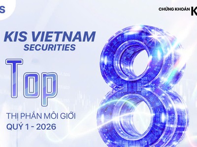 KIS vào Top 8 thị phần HOSE quý I/2026, công ty vốn ngoại duy nhất lọt Top 10