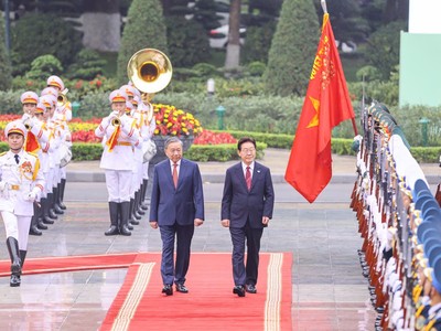 [Toàn cảnh] Lễ đón chính thức Tổng thống Hàn Quốc 