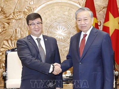 Tổng Bí thư, Chủ tịch nước Tô Lâm tiếp Đại sứ Mông Cổ tại Việt Nam Jigjee Sereejav. Ảnh: Thống Nhất/TTXVN.