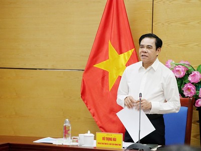 Chủ tịch UBND tỉnh Võ Trọng Hải phát biểu.