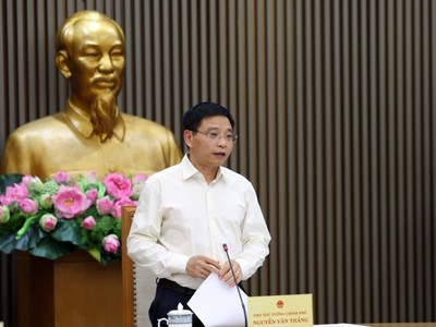 Phó Thủ tướng Nguyễn Văn Thắng chủ trì cuộc họp. Ảnh: VGP