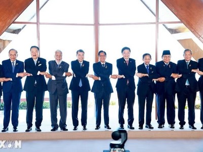 Thủ tướng Chính phủ Lê Minh Hưng và các Trưởng đoàn tham dự Phiên họp hẹp Hội nghị Cấp cao ASEAN lần thứ 48. (Ảnh: Dương Giang/TTXVN)