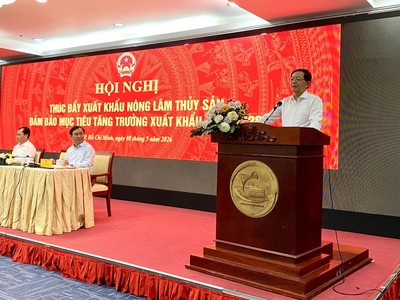 Phó Thủ tướng Chính phủ Hồ Quốc Dũng phát biểu tại Hội nghị thúc đẩy xuất khẩu nông lâm thủy sản đảm bảo mục tiêu tăng trưởng xuất khẩu năm 2026.