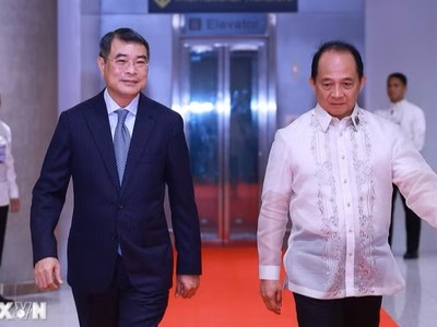 Thủ tướng Lê Minh Hưng kết thúc chuyến tham dự Hội nghị Cấp cao ASEAN lần thứ 48 tại Cebu, Philippines. (Ảnh: Dương Giang/TTXVN)