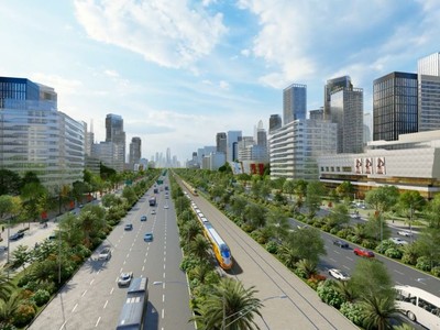 Phối cảnh đường nối sân bay Gia Bình với Thủ đô Hà Nội. Ảnh: Tập đoàn Sun Group.