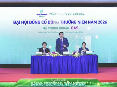 Bí thư Đảng ủy, Chủ tịch HĐQT PV GAS Nguyễn Thanh Bình phát biểu tại Đại hội