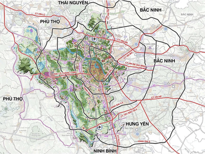 Mạng lưới giao thông quy hoạch Thủ đô tầm nhìn 100 năm.