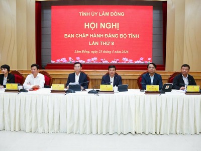 Chiều 25/5, Tỉnh uỷ Lâm Đồng tổ chức Hội nghị Ban Chấp hành Đảng bộ tỉnh lần thứ 8 thông qua nhiều nội dung quan trọng. Ảnh: Hạ Chúc