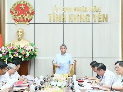 Phó bí thư Tỉnh ủy, Chủ tịch UBND tỉnh Hưng Yên Nguyễn Mạnh Quyền phát biểu chỉ đạo