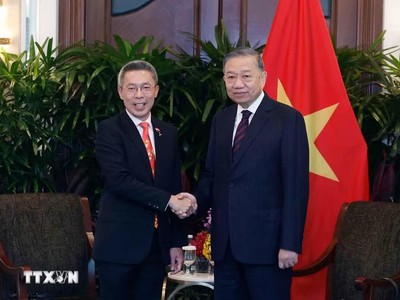 Tổng Bí thư, Chủ tịch nước Tô Lâm tiếp ông Jonathan Yap, Tổng giám đốc Tập đoàn CapitaLand. (Ảnh: Thống Nhất/TTXVN)