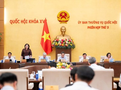 Phó Chủ tịch Quốc hội Nguyễn Thị Hồng điều hành phiên thảo luận.