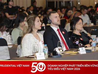Bà Nguyễn Liên Phương, Phó Tổng Giám đốc Tuân thủ và Rủi ro Prudential Việt Nam tại Hội nghị Thượng đỉnh “Cuộc Đại Chuyển đổi 3P”