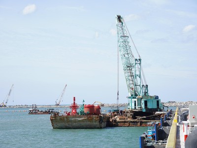 Hạng mục vũng quay tàu dự án Khu bến cảng Mỹ Thuỷ.