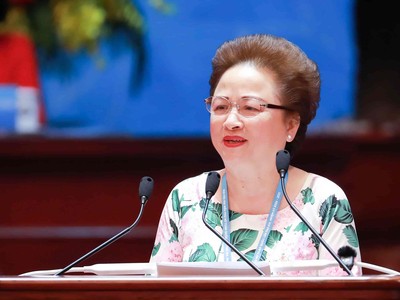 Chủ tịch Tập đoàn BRG, Phó Chủ tịch Thường trực Ngân hàng TMCP Đông Nam Á, Quyền Chủ tịch Hội Doanh nhân Tư nhân Việt Nam phát biểu tại Đại hội: Ảnh: Hữu Chánh