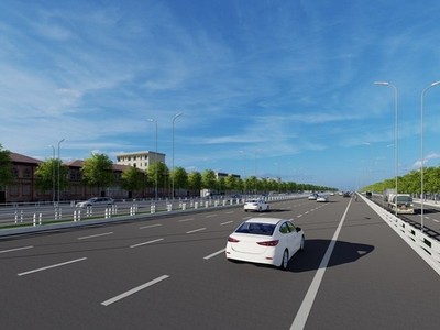 Phối cảnh dự án đường cao tốc nối từ Sân bay Long Thành đến Hồ Tràm. 