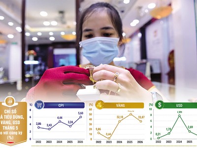 Theo các chuyên gia kinh tế, người nắm giữ vàng với mục đích đầu cơ thì tùy vào sức ép tài chính có thể giảm tỷ trọng vàng, dịch chuyển sang kênh đầu tư khác. Ảnh: Dũng Minh. Đồ họa: Đan Nguyễn 
