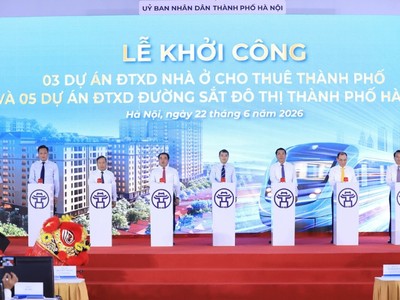 Hà Nội khởi công đồng thời 5 tuyến đường sắt đô thị và 3 dự án nhà ở cho thuê 