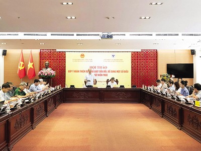 Quốc hội sẽ tăng tốc trong việc xây dựng pháp luật. Trong ảnh: Hội thảo góp ý hoàn thiện dự thảo Luật sửa đổi, bổ sung một số điều của Luật Kiến trúc