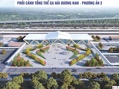 Phối cảnh ga Hải Dương Nam, tuyến đường sắt Lào Cai - Hà Nội - Hải Phòng