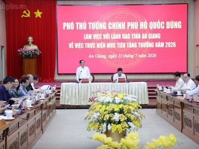Phó Thủ tướng Chính phủ Hồ Quốc Dũng làm việc với tỉnh An Giang - Ảnh: VGP