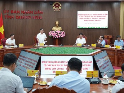 UBND TP Đà Nẵng và UBND tỉnh Quảng Ngãi tổ chức làm việc về thực hiện Đề án phát triển liên kết không gian Chu Lai - Dung Quất - Nam Giang - Hành lang kinh tế Đông Tây 2. 