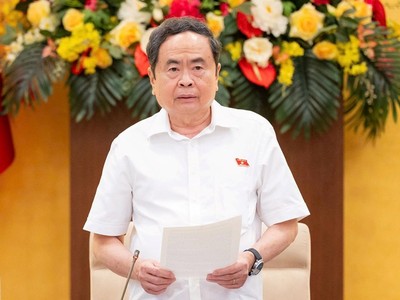 Chủ tịch Quốc hội Trần Thanh Mẫn phát biểu bế mạc phiên họp - Ảnh: QH.