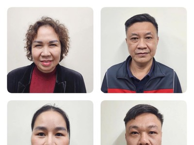 Bị can Chu Thị Thành, Chủ tịch Tập đoàn Thiên Minh Đức (trên cùng bên trái) và một số đối tượng trong vụ án. Ảnh: BCA