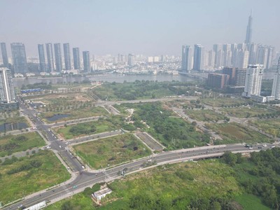 Lô đất 1.K3.5.HH có diện tích 10.059 m2 tại Khu đô thị mới Thủ Thiêm dự kiến được TP.HCM tổ chức đấu giá trong tháng 9, giá khởi điểm hơn hơn 2.960 tỷ đồng. Ảnh: Lê Toàn. 