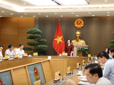 Phó Thủ tướng Phạm Thị Thanh Trà, Chủ tịch Ủy ban Quốc gia về Người cao tuổi Việt Nam phát biểu tại Hội nghị - Ảnh: chinhphu.vn/
