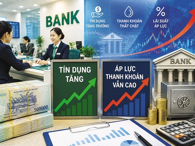 Trong nửa đầu năm, tín dụng tăng cao hơn huy động vốn, gây áp lực lên mặt bằng lãi suất