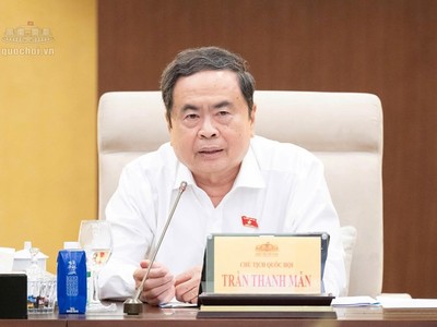 Chủ tịch Quốc hội Trần Thanh Mẫn phát biểu tại phiên họp - Ảnh: QH. 