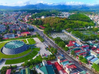 Điện Biên nhìn từ trên cao.