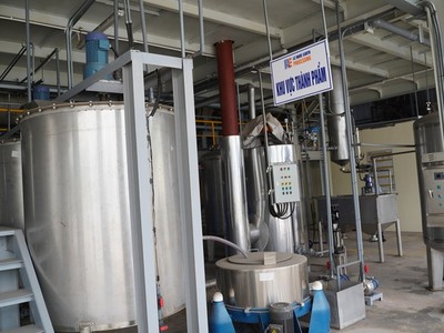 Hệ thống hòa tách dây chuyền thử nghiệm. Ảnh: Minh Anh