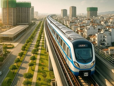 Phối cảnh tuyến metro Thủ Dầu Một - TP.HCM đoạn đi trên cao 