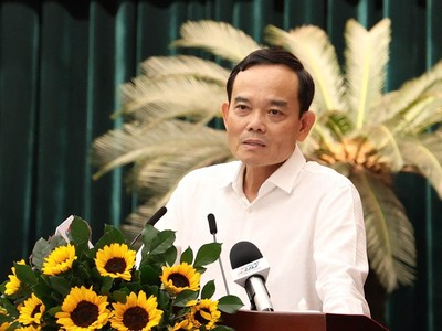 Bí thư Thành ủy TP.HCM Trần Lưu Quang phát biểu chỉ đại tại Hội nghị. Ảnh: TT