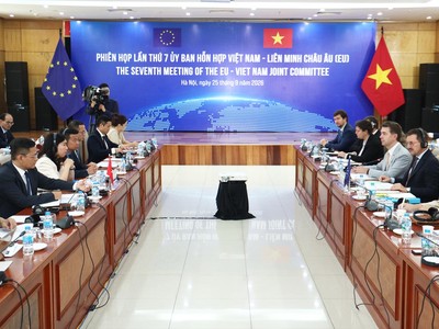 Phiên họp lần thứ 7 Ủy ban hỗn hợp Việt Nam-EU. (Ảnh: An Đăng/TTXVN)