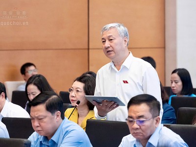 Đại biểu Trần Văn Lâm (Bắc Ninh) phát biểu tại Hội nghị. Ảnh: Q.H 