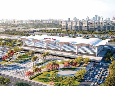 Phối cảnh Ga Nam Hải Phòng tại Dự án Đường sắt Lào Cai - Hà Nội - Hải Phòng 