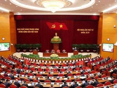 Phiên Khai mạc Hội nghị lần thứ tư Ban Chấp hành Trung ương Đảng khóa XIV. (Ảnh: Phương Hoa/TTXVN)