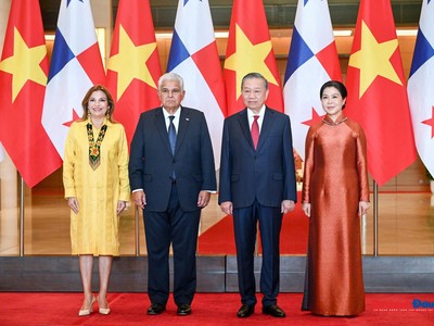 [Ảnh] Tổng Bí thư, Chủ tịch nước Tô Lâm và Phu nhân đón Tổng thống Panama và Phu nhân 
