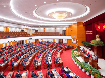 Phiên Khai mạc Hội nghị lần thứ tư Ban Chấp hành Trung ương Đảng khóa XIV, ngày 05/10/2026 - Ảnh: chinhphu.vn/Nhật Bắc