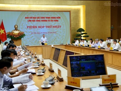 Phó Thủ tướng Thường trực Chính phủ Phạm Gia Túc chủ trì Phiên họp thứ nhất của Ban Chỉ đạo các công trình trọng điểm trong lĩnh vực công thương và xây dựng - Ảnh: chinhphu.vn
