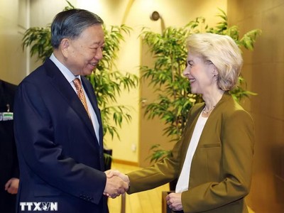 Chủ tịch Ursula von der Leyen nhiệt liệt chào mừng Tổng Bí thư, Chủ tịch nước Tô Lâm và Đoàn đại biểu cấp cao Việt Nam thăm chính thức EU