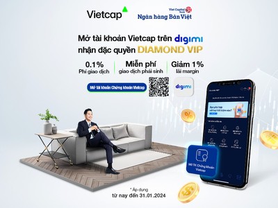 Vietcap hợp tác cùng BVBank triển khai ưu đãi Diamond Vip dành cho nhà đầu tư chứng khoán