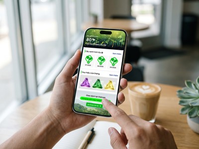 Giao diện Go Green Go Up trên Vietcap App ghi nhận số cây quy đổi từ hoạt động giao dịch tại Vietcap.