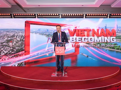 Ông Bùi Hoàng Hải, Phó chủ tịch Ủy ban Chứng khoán Nhà nước phát biểu tại sự kiện